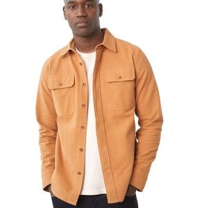 United By Blue Impact Collection Tan Button Down Shirt Jacket Organic Workwear L